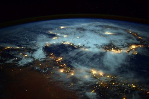 Photograph by NASA/Barry Wilmore In this incredible photo we see spirals of lights bursting from Earth. The photo was taken from the International Space Station by astronaut Barry Wilmore, the commander of Expedition 42 and one of six astronauts currently on board.